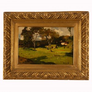 Paysage rural avec personnages