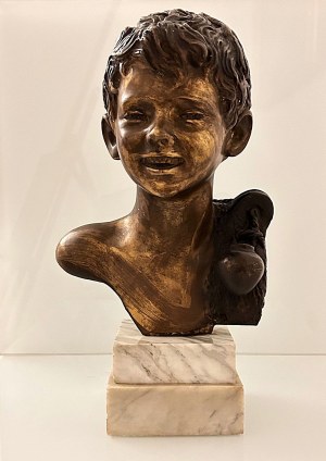 Giovanni De Martino (Neapol, 1870 - Neapol, 1935), Rzeźba Scugnizzo z oksydowanego brązu
