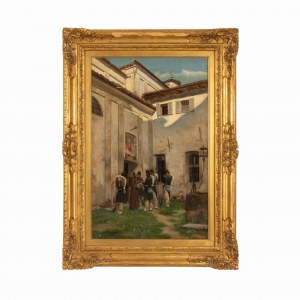 Carlo Ademollo (Firenze, 1824 - Firenze, 1911), Gruppo di soldati con sacerdote