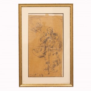 TITO PELLICCIOTTI (Barisciano, 1871 - Barisciano, 1950) Attribuito a, Studio per  il venditore di cipolle