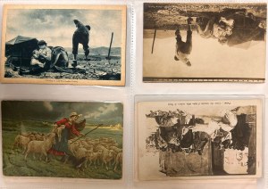 Folder zawierający książki i pocztówki, listy różnych autorów z Abruzji