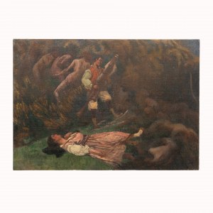 Basilio Cascella (Pescara, 1860 - Roma, 1950), Studio preparatorio per Il suono e il sogno
