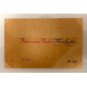 Folder z pocztówkami, telegramami Francesco Paolo Michettiego