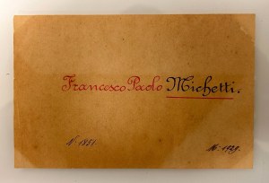 Folder z pocztówkami, telegramami Francesco Paolo Michettiego