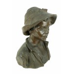 Costantino Barbella ( Chieti, 1853 - Roma, 1925), Scultura in bronz Il Campagnolo