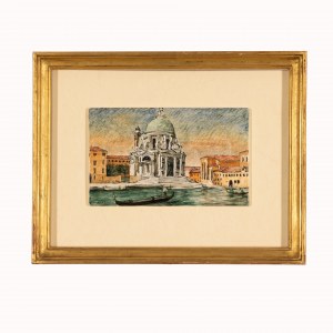 Alessandro Pandolfi (Castellammare Adriatico, 1887 - Pavia, 1953), Panorama di Venezia dal mare con la centro la Basilica di Santa Maria della Salute
