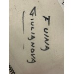 Manifattura Gesualdo Fuina, Giulianova, XX secolo, Lotto di tre piatti istoriati con paesaggi