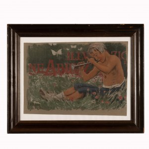 Basilio Cascella (Pescara, 1860 - Rome, 1950), jeune joueur de cornemuse