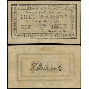 Poland, 4 Polish zloty, 4.09.1794, 1-N