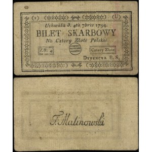 Polen, 4 polnische Zloty, 4.09.1794, 1-U