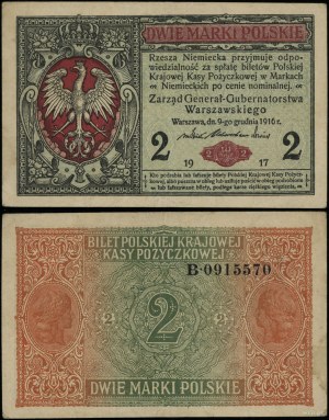 Polsko, 2 polské marky, 9.12.1916, Generální, série B