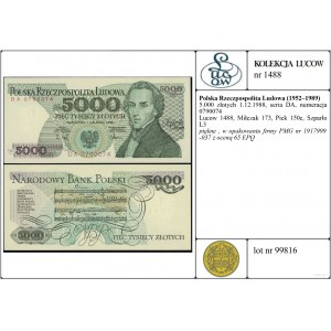 Polsko, 5 000 zlotých, 1.12.1988, série DA