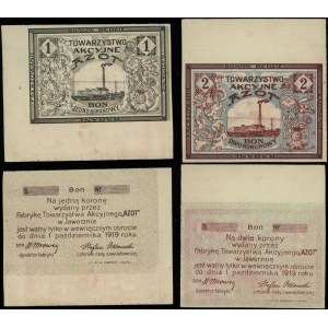 Galicie, sada: poukázka na 1 korunu a 2 koruny, platná do 1.10.1919