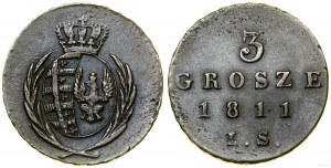 Poland, 3 pennies, 1811 IS, Warsaw