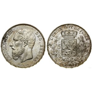 Belgie, 5 franků, 1873, Brusel