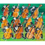 Edward Dwurnik (1943 Radzymin - 2018 Warsaw), 12 double bass players, 2016.