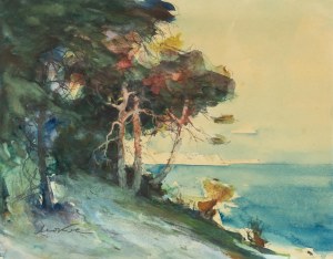 Marian Mokwa (1889 Malary - 1987 Sopot), Nad brzegiem. Lata 60. XX wieku