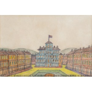 Nikifor Krynicki (1895 Krynica Zdrój - 1968 Folusz), Pejzaż - miasteczko