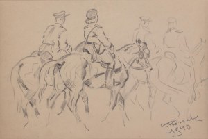 Karol Kossak (1896 Lwów-1975 Ciechocinek), Na koniach, 1940