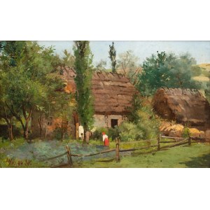 Konstanty Niemczykiewicz (1848-1917), Zagroda wiejska, 1894 r.