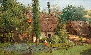 Konstanty Niemczykiewicz (1848-1917), Zagroda wiejska, 1894 r.