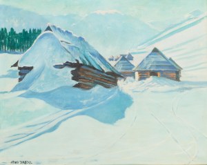 Alfred Terlecki (1883 Kielce - 1973 Zakopane), Fragment Hali Gąsienicowej - Widok na Kasprowy Wierch