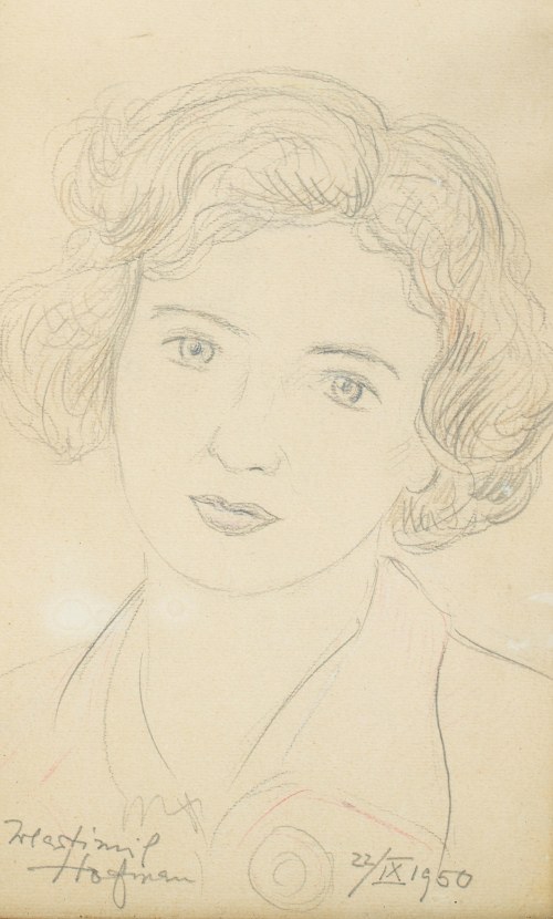 Wlastimil Hofman (1881 Praga - 1970 Szklarska Poręba), Portret kobiety, 1950 r.