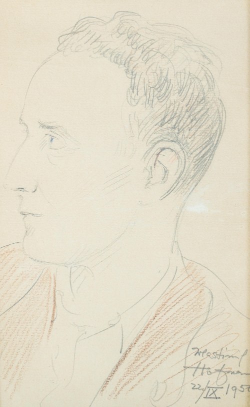 Wlastimil Hofman (1881 Praga - 1970 Szklarska Poręba), Portret mężczyzny, 1950 r.