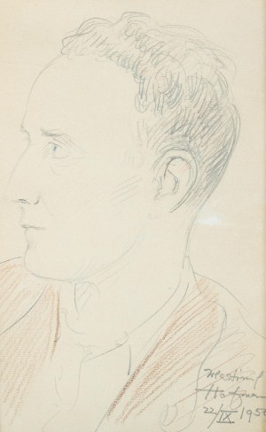 Wlastimil Hofman (1881 Praga - 1970 Szklarska Poręba), Portret mężczyzny, 1950 r.