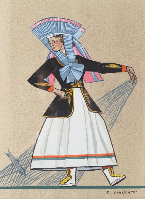 Zofia Stryjeńska (1891 Kraków - 1976 Genewa), Kobieta w stroju kaszubskim, 1939 r.