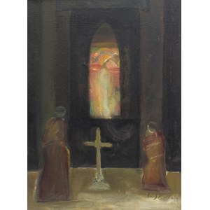 Jerzy Skrebec (1926 Łódź-1995 Gdańsk), Scena we wnętrzu