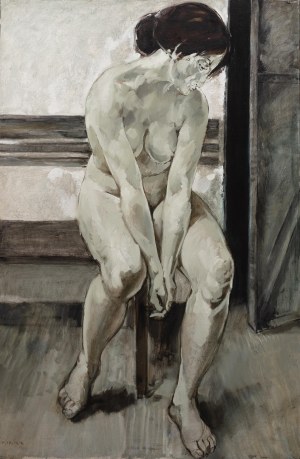 Maciej Lachur (1927 Zagórze - 2008 Otwock), Akt siedzącej, lata 1986-88