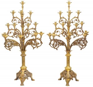 Pair of candelabras, 1st half of 20th century.