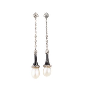 Earrings, art déco, l. 1920-1930s