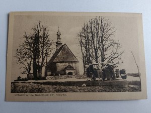 POHLEDNICE CHABÓWKA KOSTEL SV. KŘÍŽE, STARÝ VŮZ, PŘEDVÁLEČNÝ