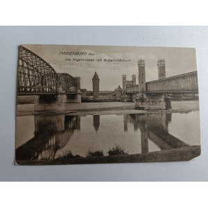 CARTE POSTALE MALBORK MARIENBURG, PONT AVANT-GUERRE 1915, TIMBRE