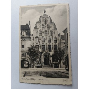 POHLEDNICE KOLOBRZEG OSTSEEBAD KOLBERG 1940, ZNÁMKA, POŠKOZENÁ, MÍRNĚ ODLEPENÁ