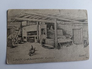 TYPY POHLEDNIC RUSKIE, RUSKÁ CHATA, VESNICE, ZEMĚDĚLSTVÍ, 1917, ZNÁMKA