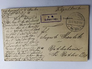 POHLEDNICE GRODENSKÉHO FARNÍHO KOSTELA Z PŘEDVÁLEČNÉHO ROKU 1916