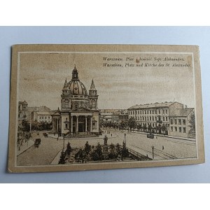 POSTKARTE WARSCHAU WARSCHAU PLATZ UND KIRCHE DES HEILIGEN ALEXANDER 1916