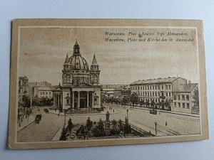POHLEDNICE VARŠAVA NÁMĚSTÍ WARSCHAU A KOSTEL SV. ALEXANDRA 1916