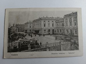 POHLEDNICE KRAKOVSKÉ NÁDRAŽÍ PŘED VÁLKOU 1917