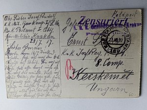 POHLEDNICE KRAKOVSKÉ NÁDRAŽÍ PŘED VÁLKOU 1917