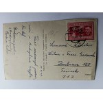 POCZTÓWKA ANDRYCHÓW WIDOK OGÓLNY 1948 R, ZNACZEK STEMPEL