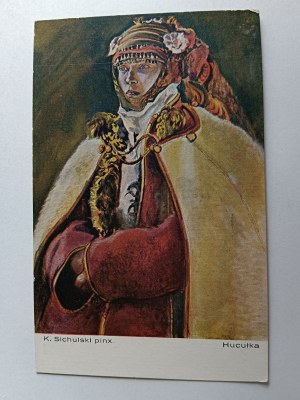 POHLEDNICE POLSKÁ MALBA SICHULSKI HUCULKA, HUCULSKÉ TYPY