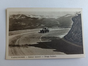 POHLEDNICE KARKONOSZE DEATH BEND SUDECKA ROAD CAR