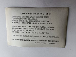 OBRÁZEK CIHLOVÉHO KRAKOVA, NOVÁ HUTA, STAVBA KOSTELA, KNĚZ JÓZEF GORZELANY
