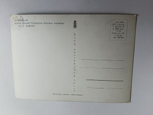 POCZTÓWKA PRL WODZISŁAW SZKOŁA POMNIK TYSIĄCLECIA PAŃSTWA POLSKIEGO