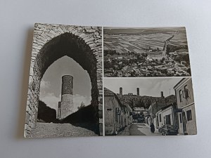 POHLEDNICE PRL ZŘÍCENINA HRADU CHĘCINY CELKOVÝ POHLED ULICE STASZICA