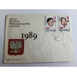 ENVELOPE 45 YEARS OF PRL, STAMP GĄSIOROWSKA MAZUR